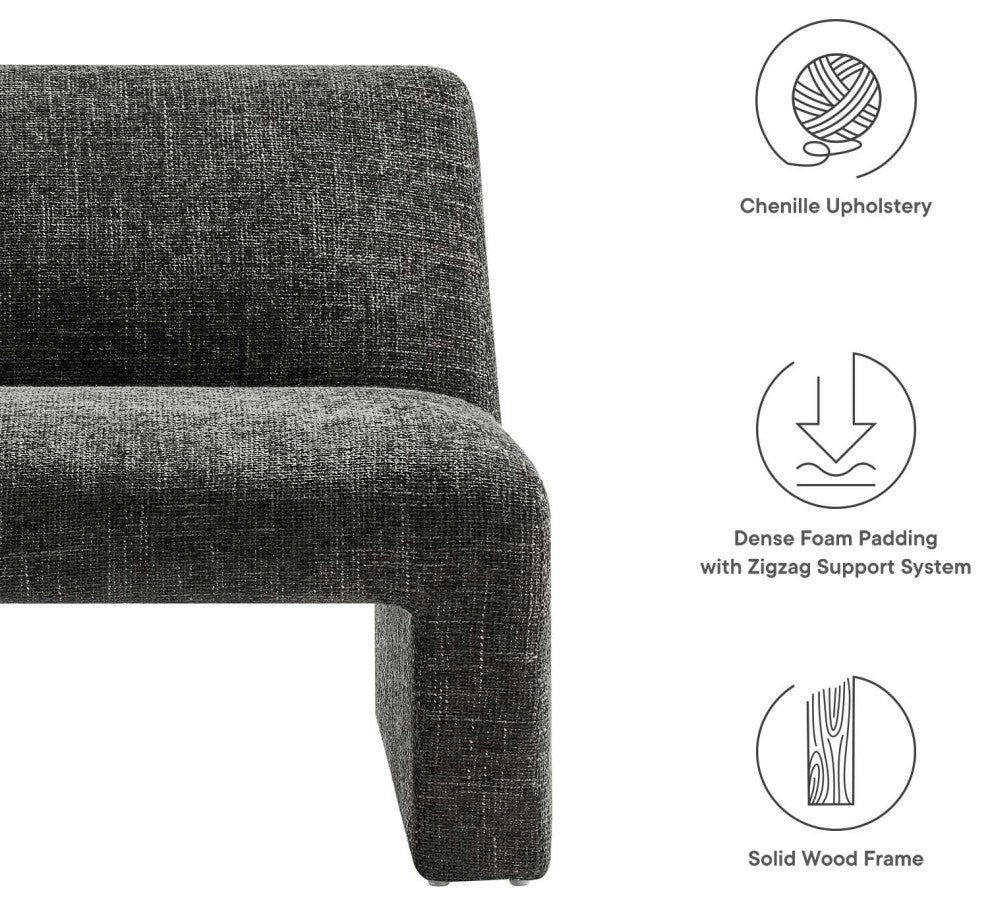 Amita Chenille Upholstered Accent Chair - Carbon Black