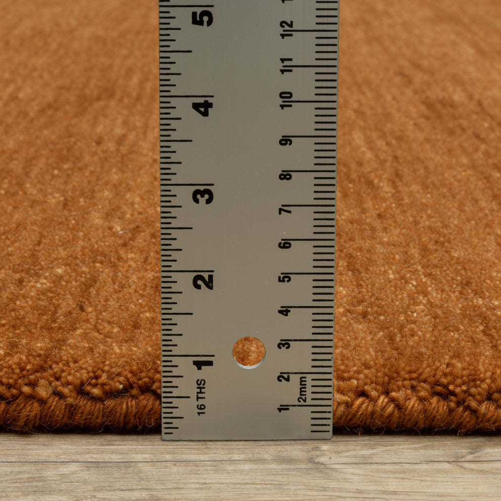 Apollo Heathered Solid Rust Hand-Made Wool Area Rug 10' x 13'