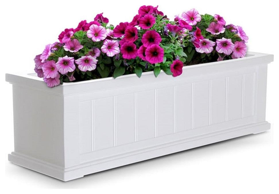 Mayne Cape Cod 3ft Weatherproof Coastal Plastic Window Box in White