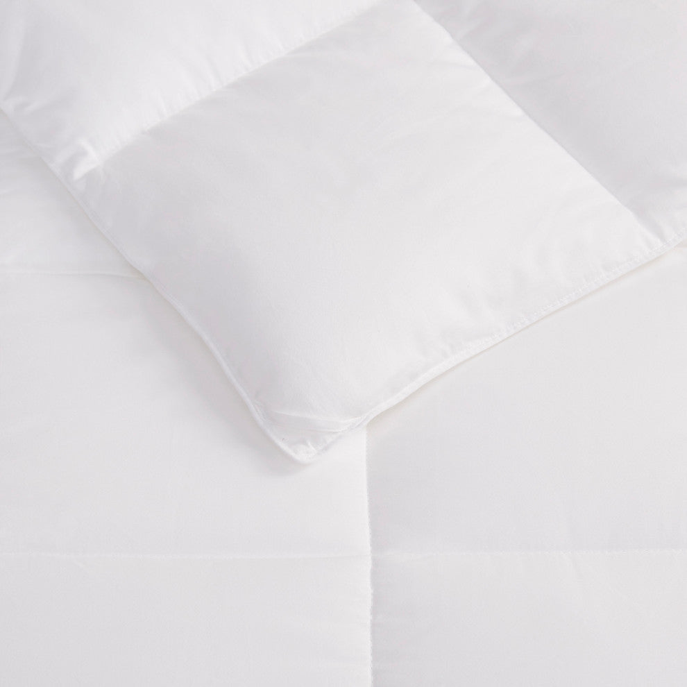 Sleep Philosophy Sateen Double Insertion Comforter, White, Twin