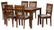 Denia Dining Collection, Gray/Walnut Brown, 7-Piece Dining Set