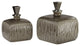 Uttermost Cayson Ribbed Ceramic Bottles, Set of 2
