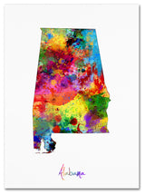 "Alabama Map" Canvas Art by Michael Tompsett
