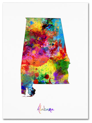 "Alabama Map" Canvas Art by Michael Tompsett