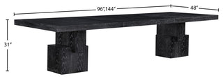 Anzio Oak Veneer Dining Table, Black