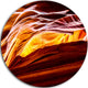 Yellow In Antelope Canyon, Landscape Photo Disc Metal Wall Art, 23"