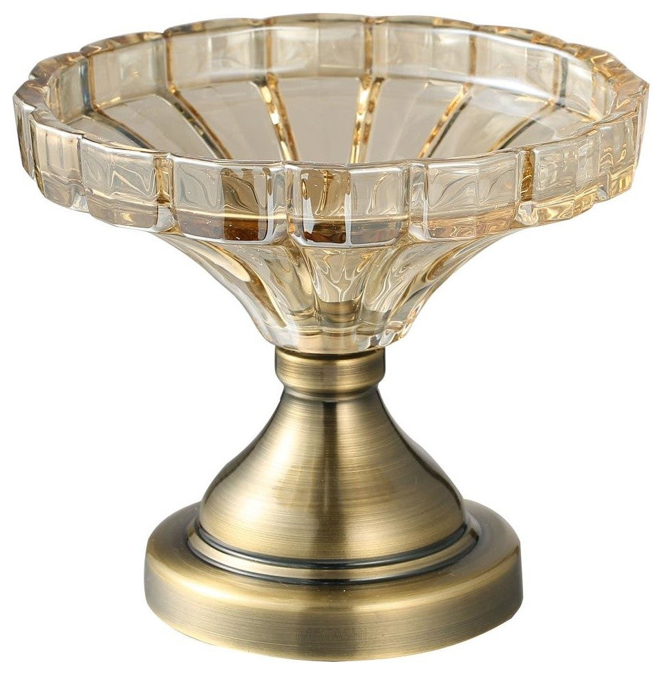 Matashi Champagne Colored Vintage High Quality Glass Candy Dish