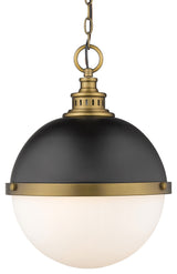 Z-Lite 619P14 Peyton 2 Light 15"W Pendant - Matte Black / Factory Bronze