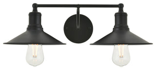 Black Finish 2-Light Wall Sconce