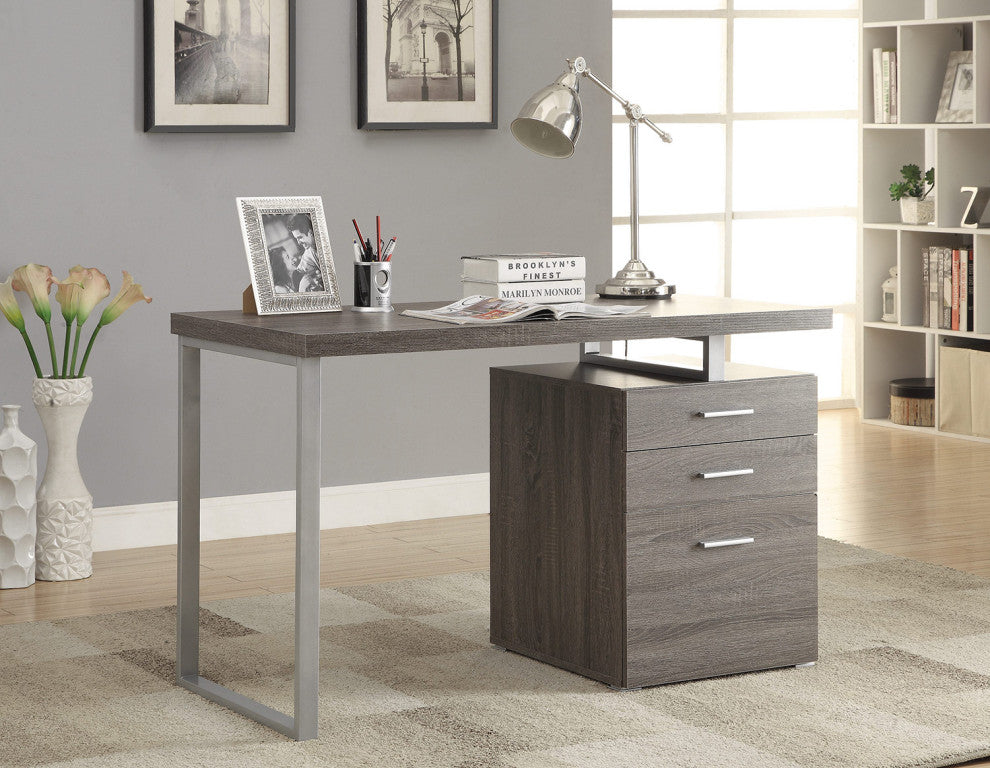 2-Drawer Office Desk, Weathered Gray