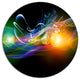Waves Of Music Fractal Design, Abstract Disc Metal Wall Art, 23"