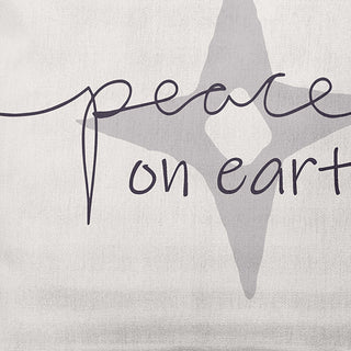 Purple-Gray Colored Peace on Earth Christmas Polyester Throw Pillow, 26"x26"