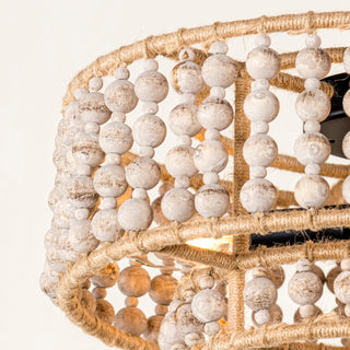 15.75-in Cicle Wood Beads Rustic Chandelier