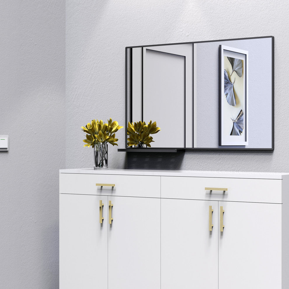 Large Rectangular Framed Wall Mount Bathroom Vanity Mirror, 48 X 30