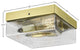 10" 2-Light Flush Mount Light, New Age Brass, Smoke Bubble Glass