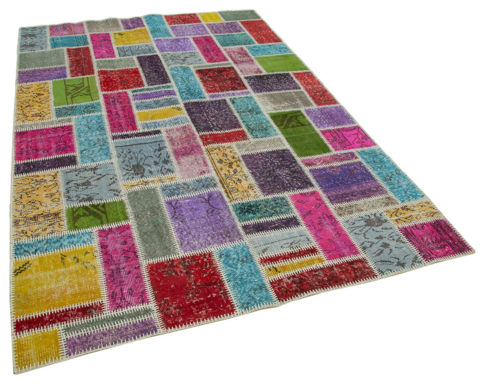 Rug N Carpet - Handwoven Turkish 5' 5" x 8' 2" One-of-a-Kind Patchwork Rug