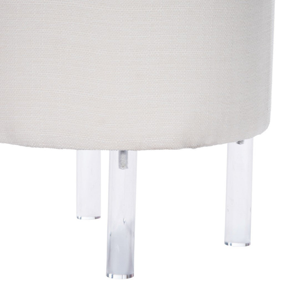Contempo Chic White Round Ottoman