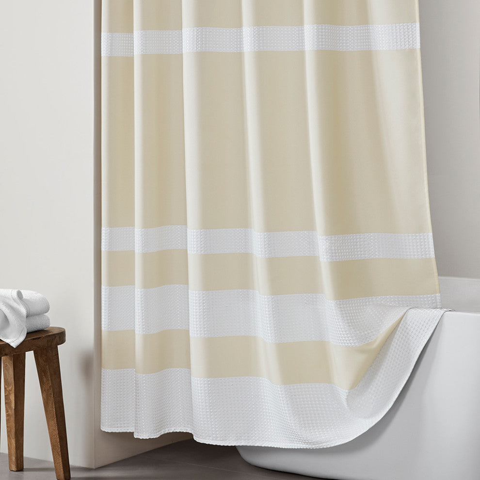Madison Park Spa Waffle Shower Curtain With 3M Treatment
