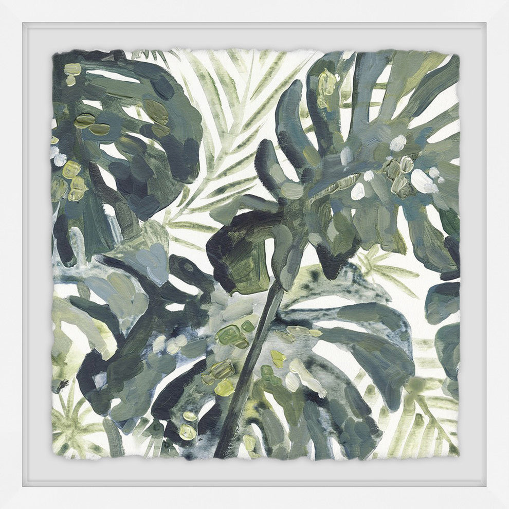 "Watercolor Leaf" Framed Painting Print, 32"x32"