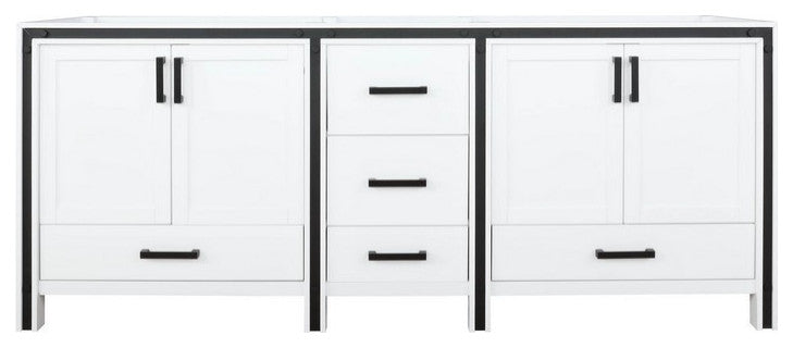 Ziva Transitional White 80" Vanity Cabinet Only