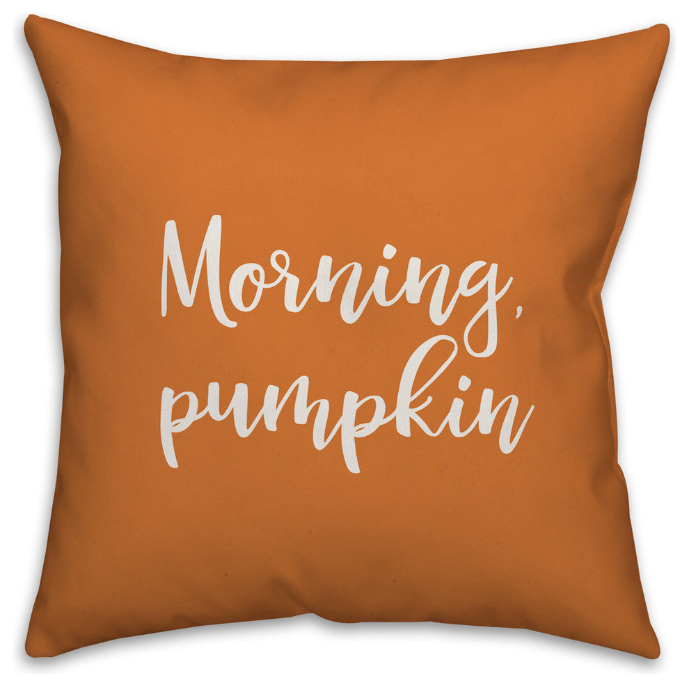 Morning, Pumpkin in Orange 18x18 Throw Pillow