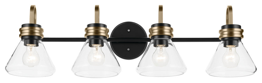 34" 4-Light Vanity Light With Clear Glass