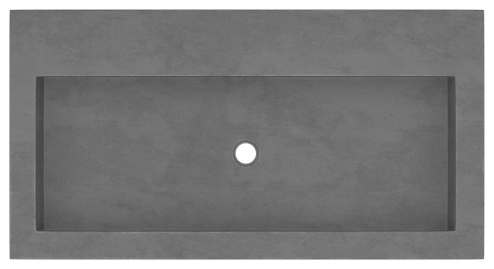 Trough 3619 Bathroom Sink, Slate, No Faucet Holes