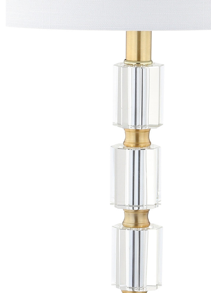Claire 28.5" Crystal Table Lamp, Brass, Set of 2
