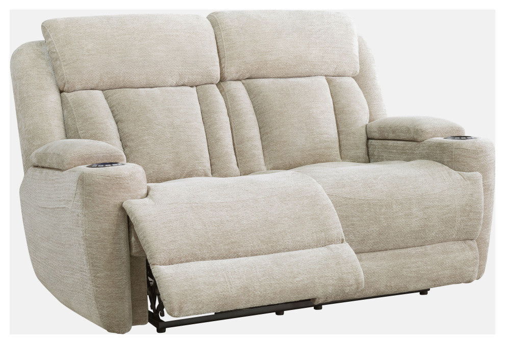 Dalton Power Reclining Sofa Loveseat and Recliner, Lucky Fawn