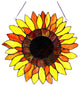 SUNNYVILLE Tiffany-glass Sunflower Window Panel 16inches