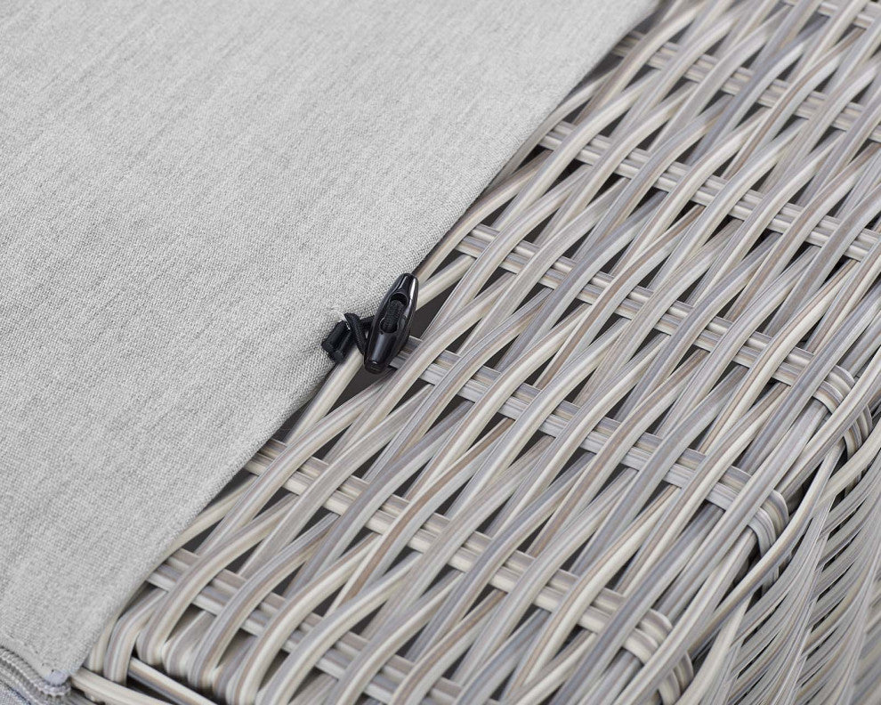 Lounge Chair Ottoman, Sunbrella, Rattan, Wicker, Gray, Modern, Outdoor