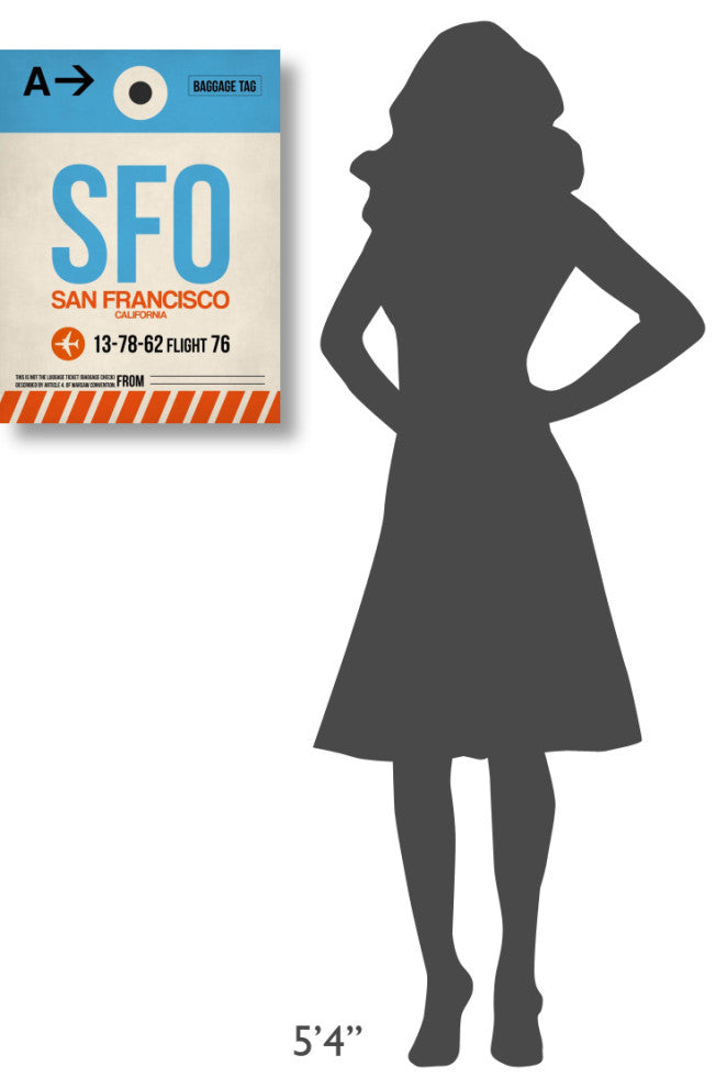"SFO San Francisco Luggage Tag 1" Fine Art Print