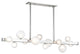 Mini Hinsdale 12 Light LED Island, Polished Nickel Finish, White Opal Glass