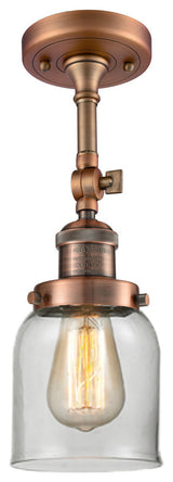 Small Bell 5" Semi-Flush Mount, Antique Copper, Glass: Clear