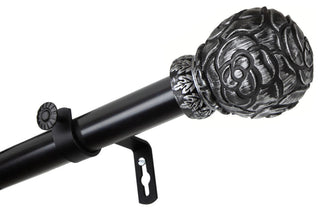 Davor 1" Curtain Rod, Black, 160-240"