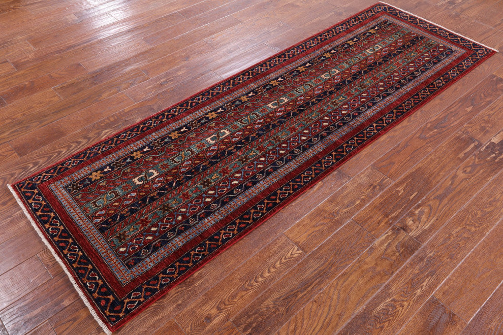 2' 7" X 8' 0" Runner Shall Persian Gabbeh Hand-Knotted Wool Rug Q5079
