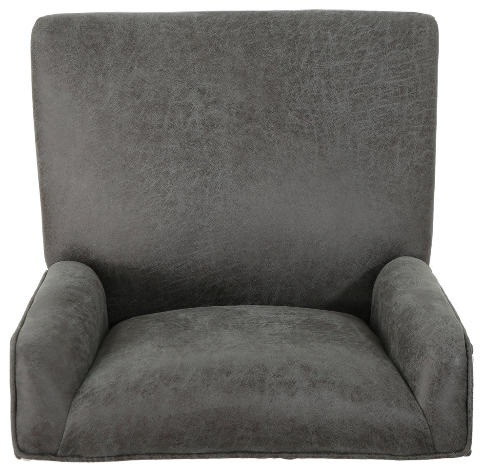 GDF Studio Quentin Contemporary Fabric Swivel Office Chair, Slate/Chrome