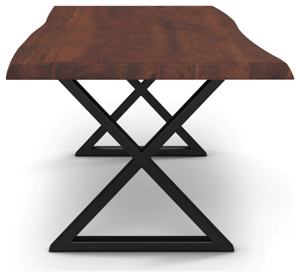 Brooks Dining Table, Americano, Black, 40"x79",X-Base