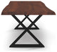 Brooks Dining Table, Americano, Black, 40"x79",X-Base