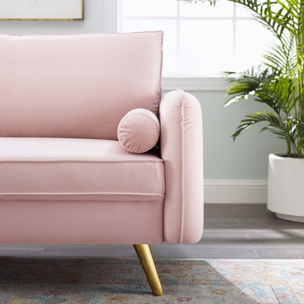 Sofa, Velvet, Pink, Modern, Living Lounge Room Hotel Lobby Hospitality