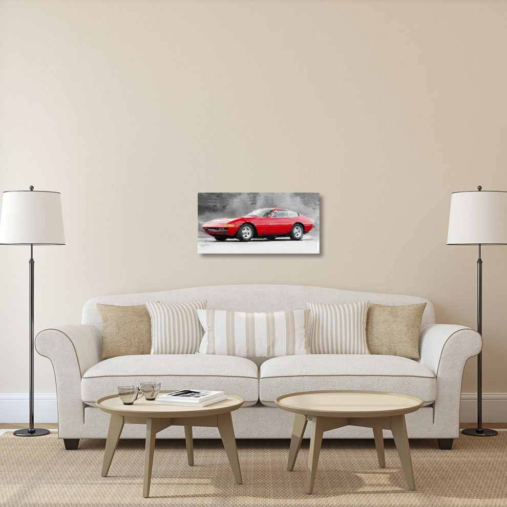 "1968 Ferrari 365 GTB4 Daytona Watercolor" Fine Art Print