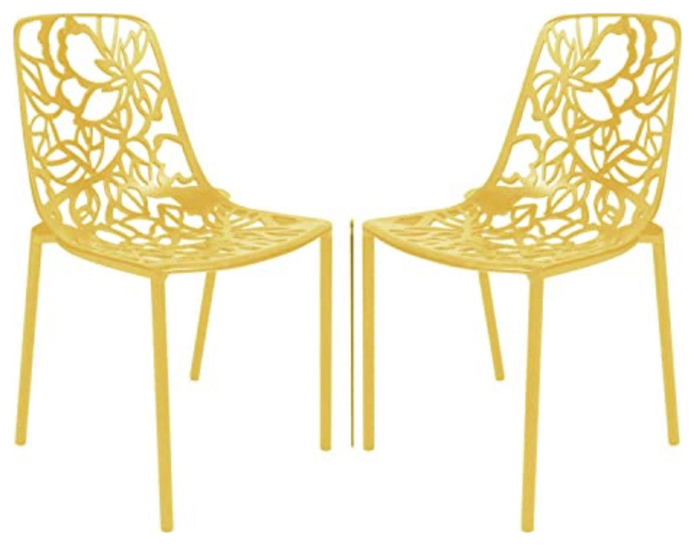 LeisureMod Modern Devon Aluminum Chair, Set of 2