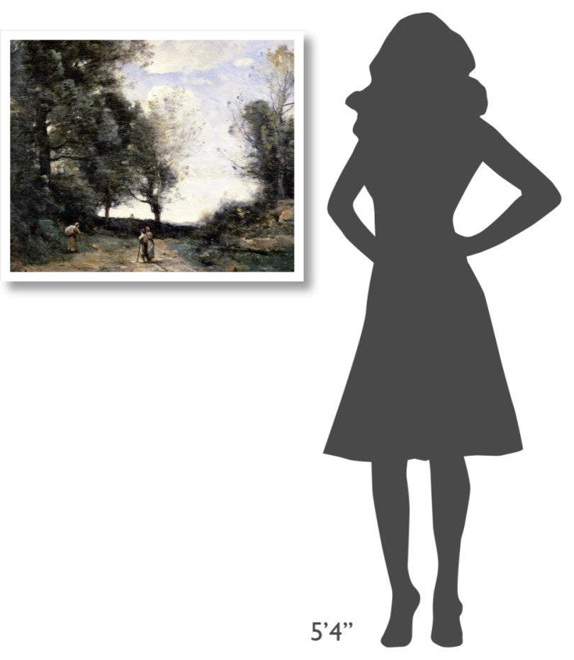 "Along the Path" Digital Paper Print by Jean-Baptiste-Camille Corot, 32"x27"