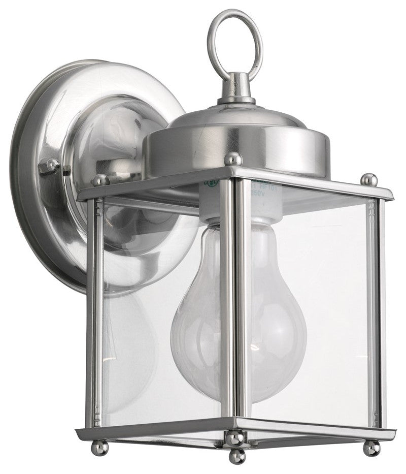 Sea Gull New Castle 1-LT Outdoor Wall Lantern 8592-965 - Antique Brushed Nickel