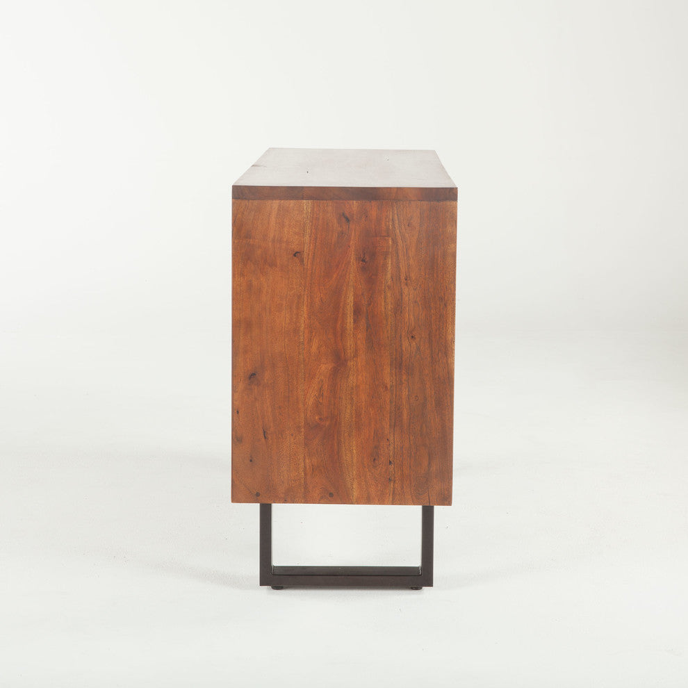 Belfrie 54-Inch Acacia Wood Sideboard in Dark Walnut Finish