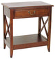 Transitional Style Nightstand with 1 Drawer and X Shape Sides, Brown