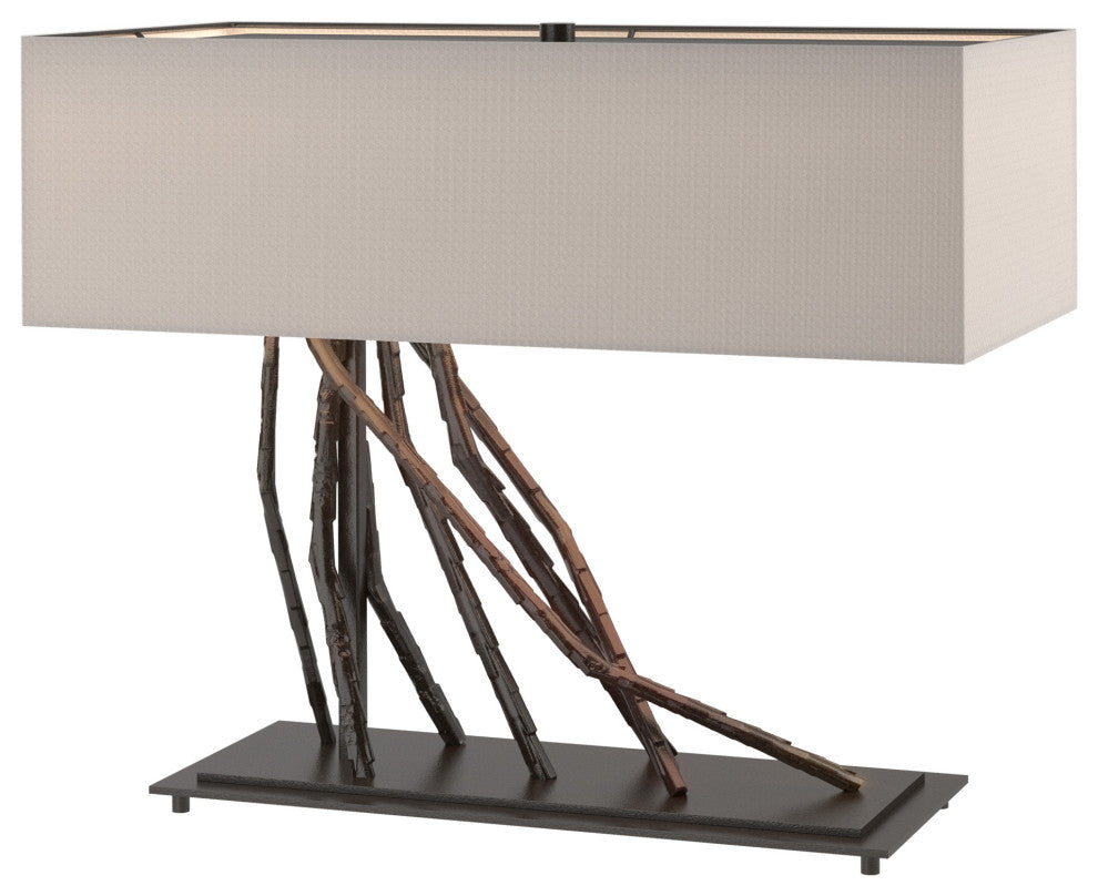 Brindille Table Lamp, Oil Rubbed Bronze, Flax Shade