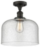 X-Large Bell 1-Light Semi-Flush Mount, Oil Rubbed Bronze, Seedy