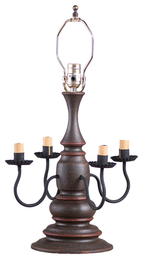 Harrison Lamp Base, Espresso With Salem Brick