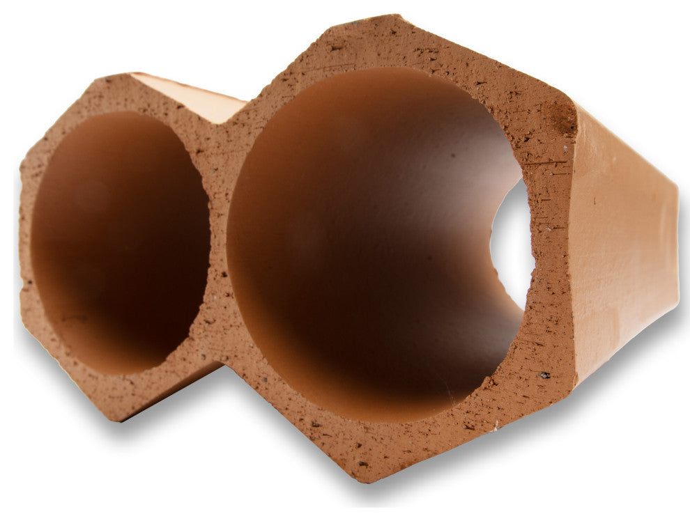 Botellero 4-3/4" x 9-1/4" 2-Bottle Terra Cotta Ceramic Stackable Floor Wine Rack